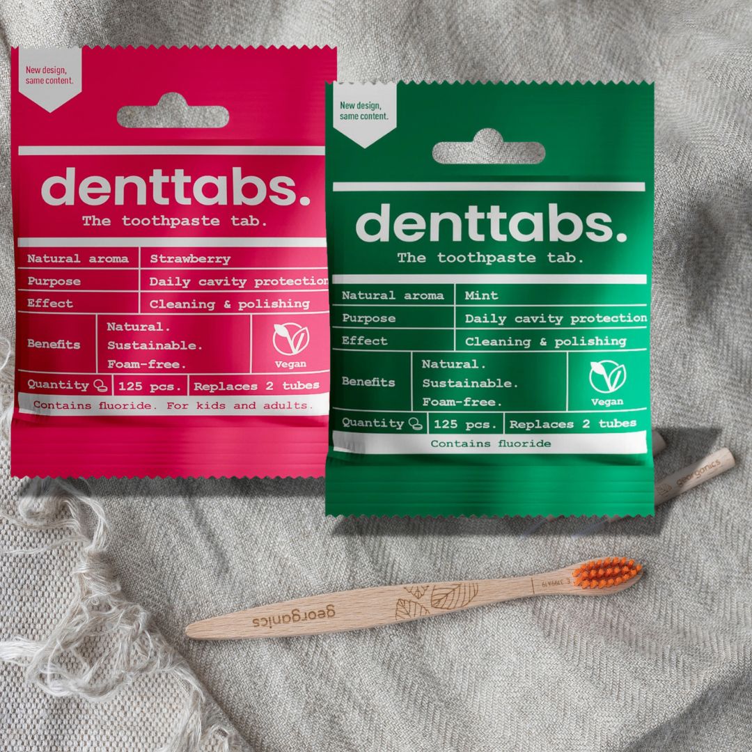 Zubní tablety s fluoridem pro děti - Jahoda - Georganics